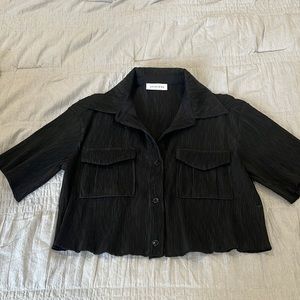Anine Bing Black button down, cropped top! Size XS